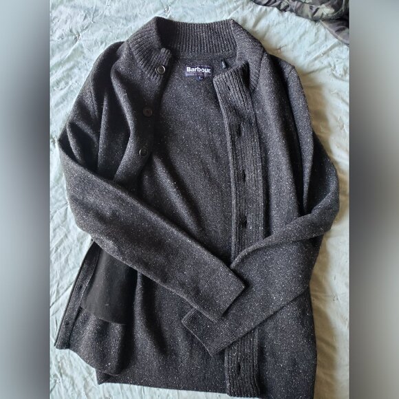 Barbour Men's Full Zip Wool Blend Sweater (Charcoal, S) - NWOT - Picture 4 of 12